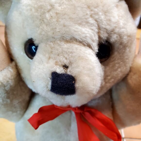 15" Jointed Tan Plush Stuffed Teddy Bear Posable Craft Vintage 1990s Kel-Toy - Picture 5 of 8